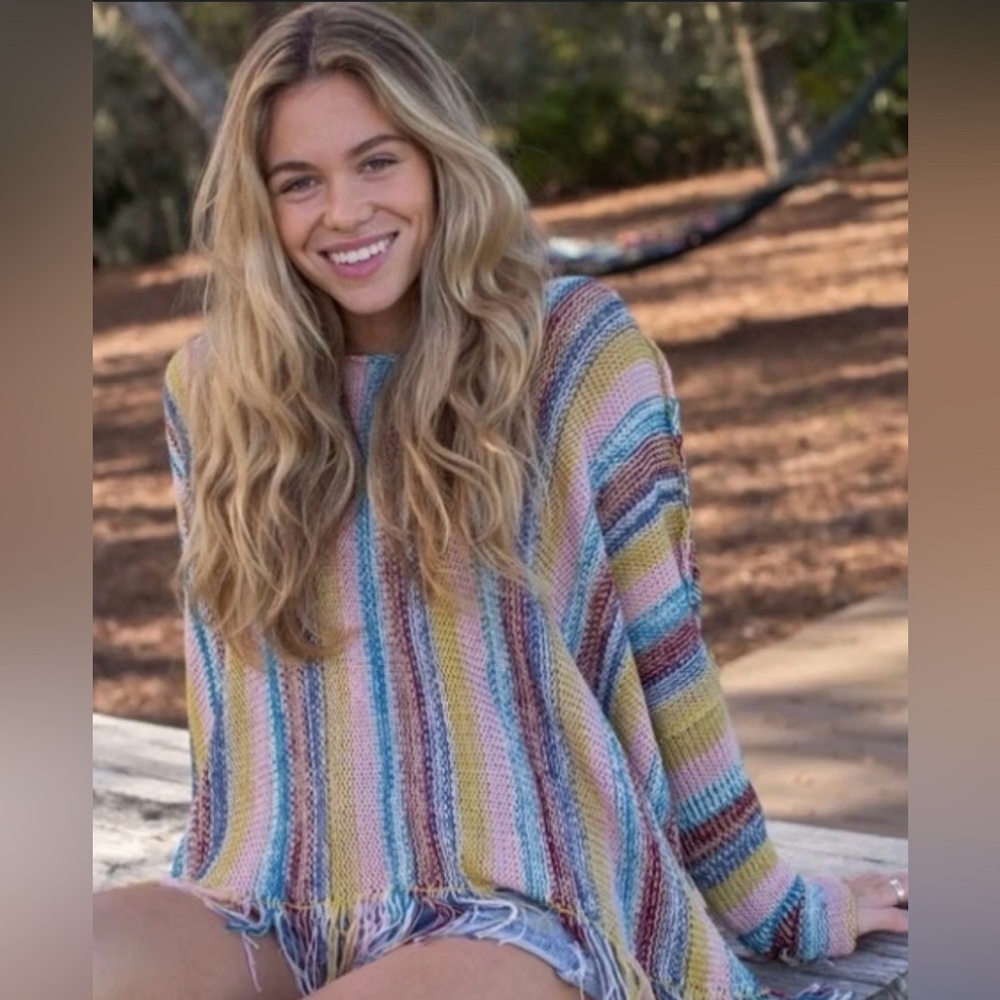 Natural Life Boho Fringe Pullover Sweater